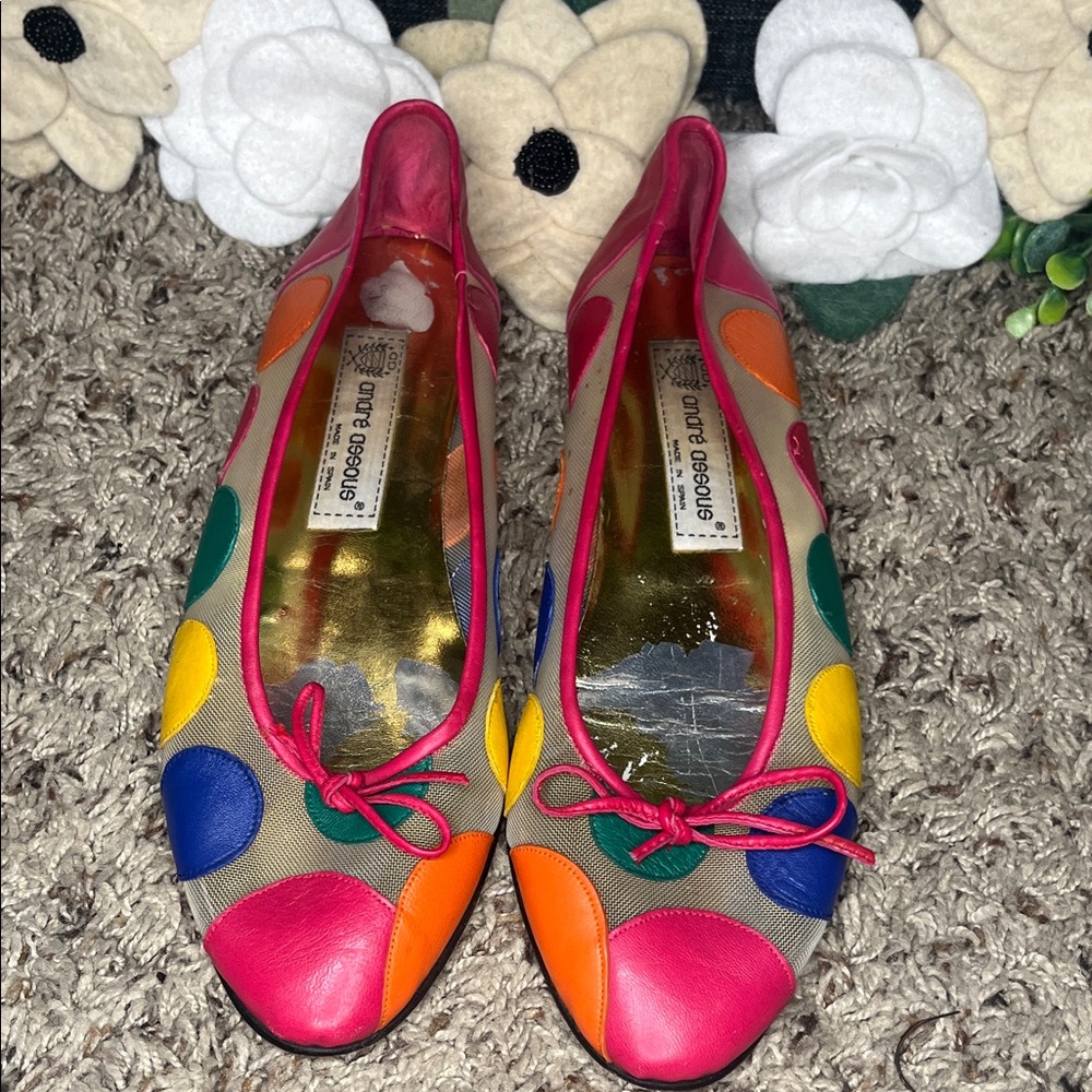 Vintage-Andre Assous Polka Dot Women's Shoes